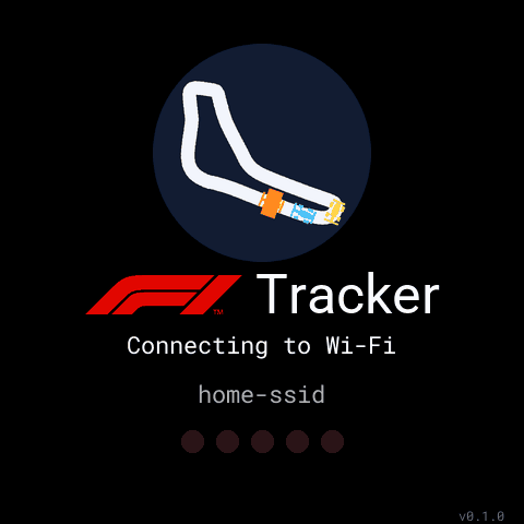 The boot screen: start lights and cars lapping the logo